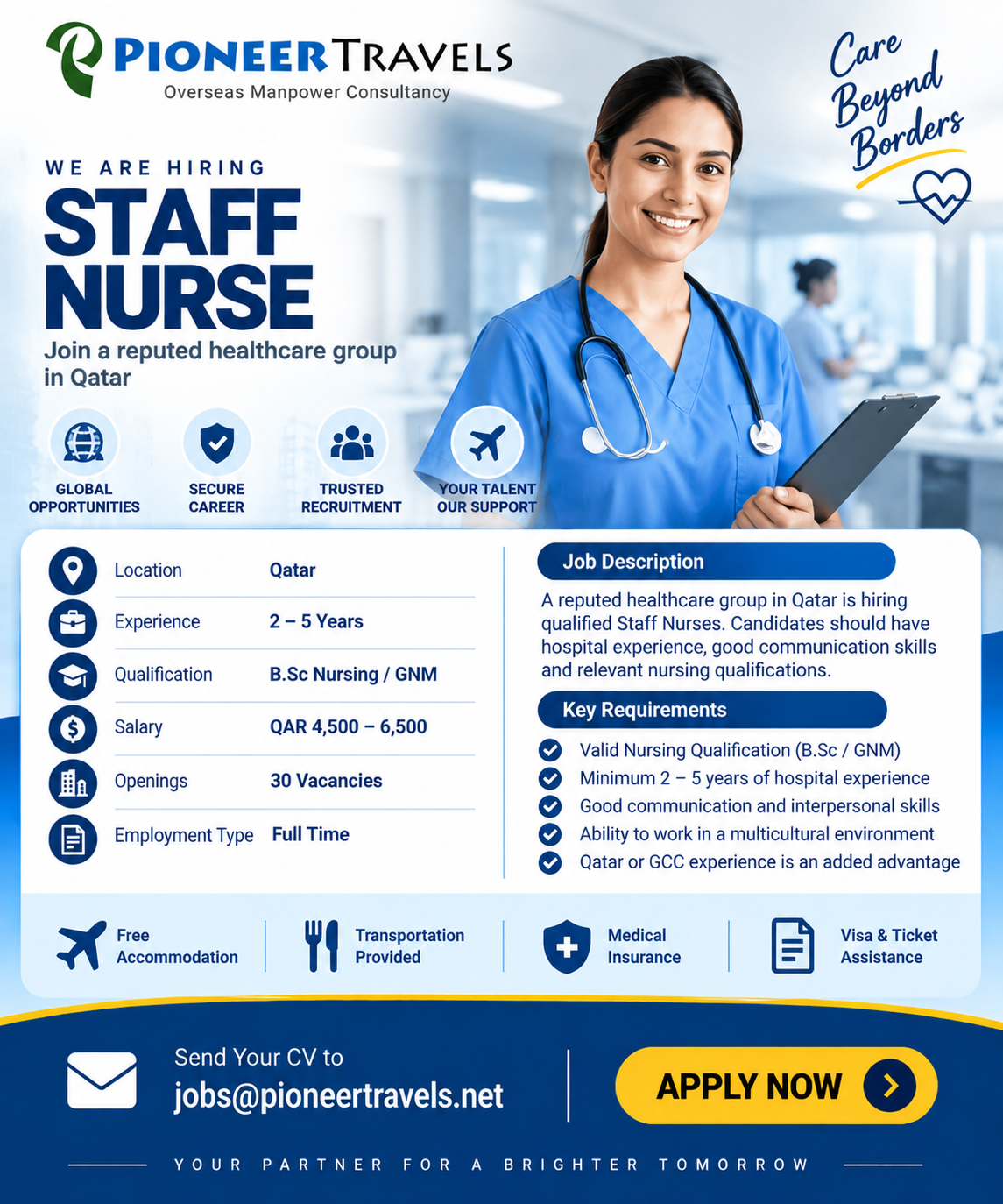 Staff Nurse vacancy in Qatar